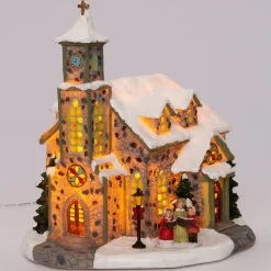 Best Weihnachtshäuschen Kirche mit Chor 24 x 14 x 24,5 cm Weihnachtshäuschen