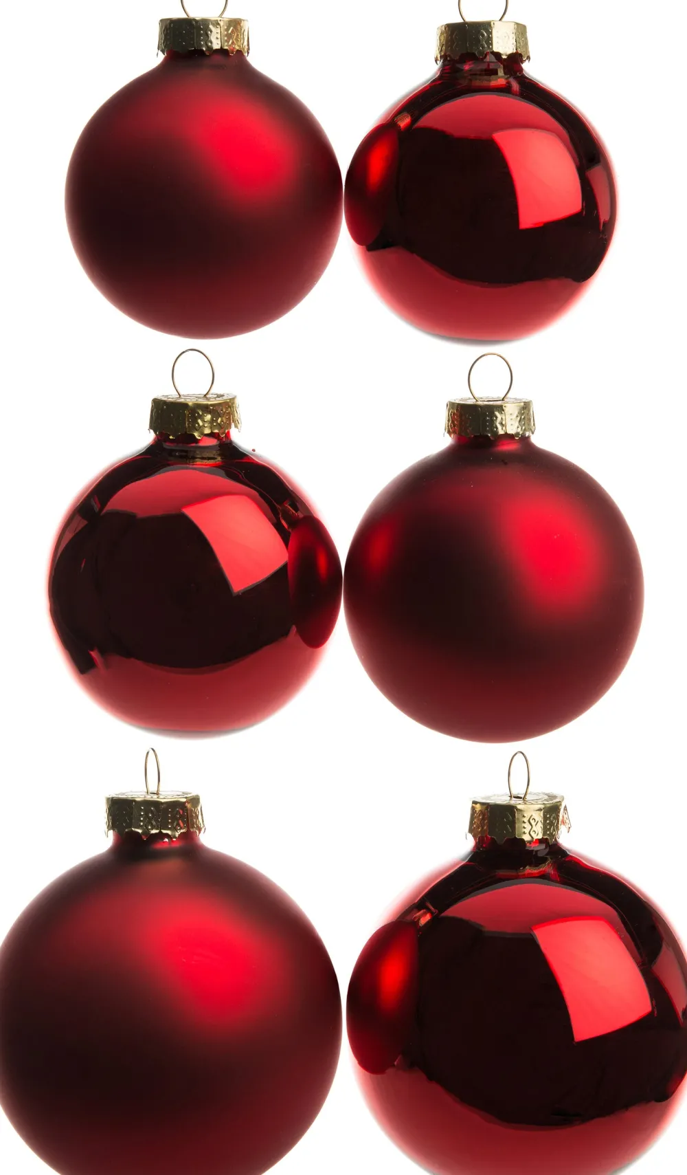 Weihnachtskugeln rot matt und glänzend D 5/6/7 cm 42 St. Weihnachtskugeln & -Anhänger