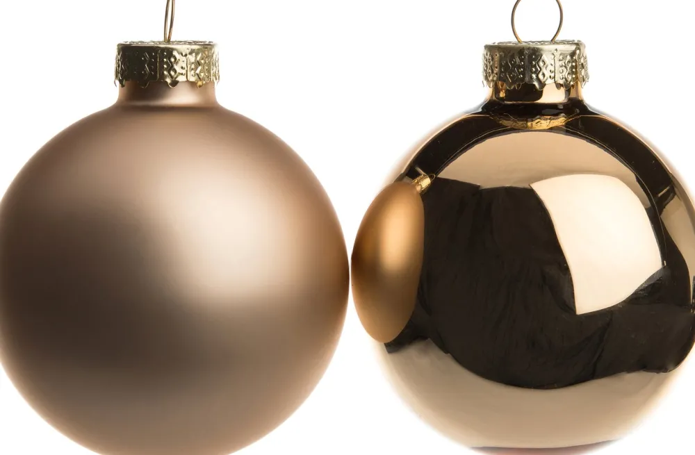 Weihnachtskugeln taupe matt und glänzend D 6 cm 10 St. Weihnachtskugeln & -Anhänger