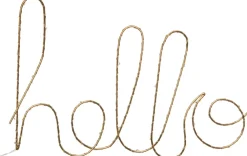 Discount Weihnachtsleuchte Hello gold 40 x 2,5 x 24 cm mit 30 LEDs warmweiß Tischleuchten