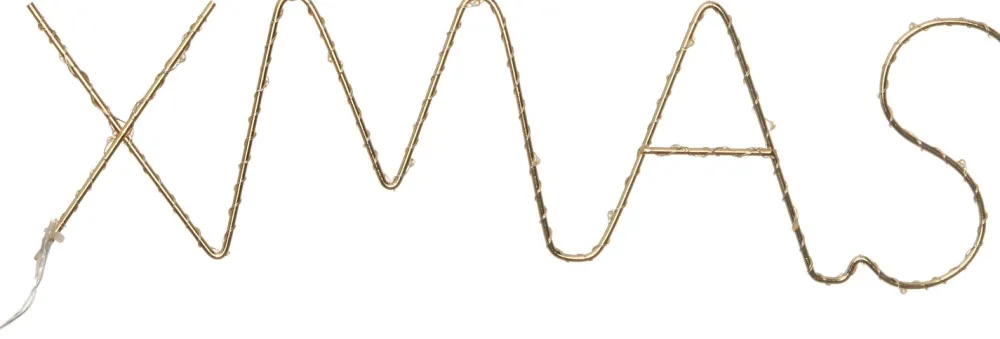 Hot Weihnachtsleuchte XMAS gold 37 x 2,5 x 11 cm mit 30 LEDs warmweiß Weihnachtsleuchten