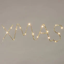 Hot Weihnachtsleuchte XMAS gold 37 x 2,5 x 11 cm mit 30 LEDs warmweiß Weihnachtsleuchten