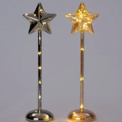 Best Weihnachtsstern Liam grau mit Beleuchtung D 9,3 H 37 cm Weihnachtssterne