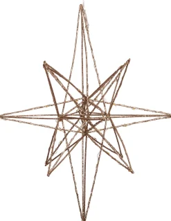 Discount Weihnachtsstern Yvan gold beleuchtet mit 25 LEDs warmweiß D 29 H 36 cm Weihnachtsdeko Zum Aufhängen|Weihnachtssterne