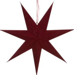 Sale Weihnachtsstern beleuchtet mit LED dunkelrot 15 x 60 x 60 cm Weihnachtssterne