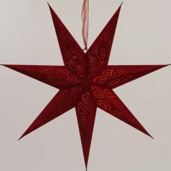 Sale Weihnachtsstern beleuchtet mit LED dunkelrot 15 x 60 x 60 cm Weihnachtssterne
