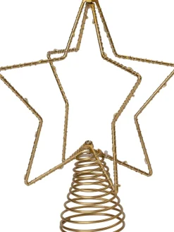 Outlet Weihnachtsstern mit Fuß gold mit Beleuchtung D 19,5 H 23,5 cm Weihnachtssterne