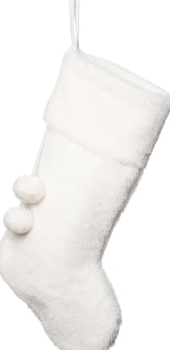 Weihnachtsstrumpf Fluffy weiß 49 x 27 x 1,5 cm Weihnachtsdeko Zum Aufhängen