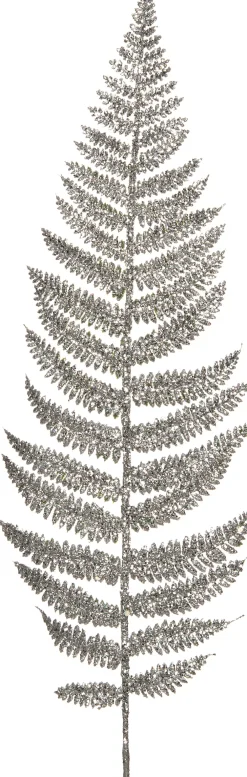 Sale Weihnachtszweig Farnblatt mit Glitzer silber 67 cm Weihnachtszweige & -Blumen