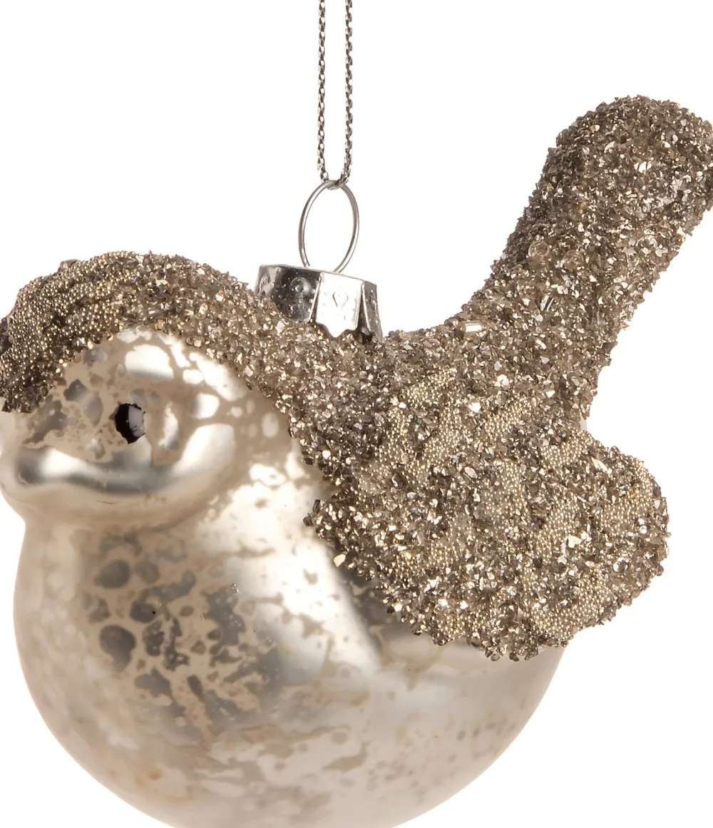Best Weihnachtsbaumschmuck Vogel Birdie silber 10,5 x 6 x 6,5 cm Weihnachtskugeln & -Anhänger