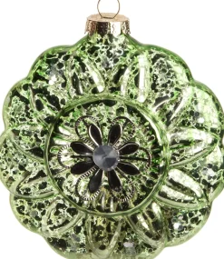  Weihnachtsbaumschmuck Blume Louisia grün 10 x 10 x 4 cm Weihnachtskugeln & -Anhänger