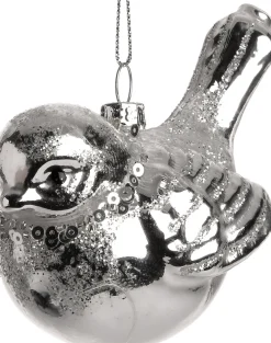  Weihnachtsbaumschmuck Vogel Sanny silber 10,5 x 6 x 6,5 cm Weihnachtskugeln & -Anhänger
