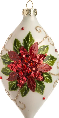  Weihnachtskugel Zwiebel Gwenda weiß / grün / rot D 8 cm Weihnachtskugeln & -Anhänger