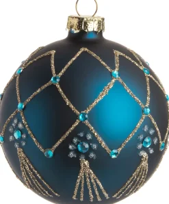  Weihnachtskugel Caeli Quasten blau D 8 cm Weihnachtskugeln & -Anhänger