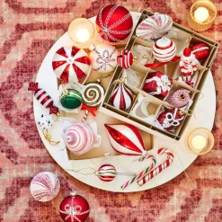 Best  Weihnachtskugel Elvia weiß / rot D 10 cm Weihnachtskugeln & -Anhänger