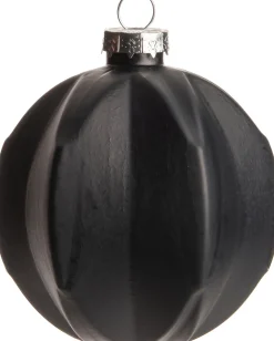  Weihnachtskugel geriffelt Ardy schwarz D 8 cm Weihnachtskugeln & -Anhänger