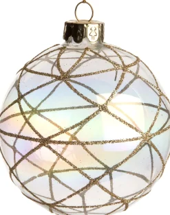  Weihnachtskugel Inda transparent / gold D 8 cm Weihnachtskugeln & -Anhänger