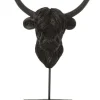 Outlet J-Line Skulptur Büffel-Kopf schwarz 29,5 x 14 x 36,5 cm Dekofiguren & -Objekte