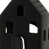 Discount J-Line Teelichthalter Haus Caroline schwarz 8 x 6,5 x 12,5 cm Teelichthalter