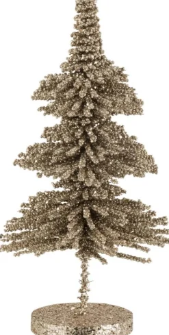 Best J-Line Weihnachtsdeko Baum Dennis gold D 21 H 39 cm Weihnachtsfiguren & -Objekte