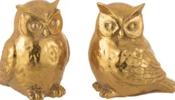 Outlet J-Line Weihnachtsdeko Eule gold 9 x 7 x 9,5 cm Dekofiguren & -Objekte