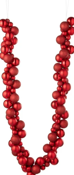 Best J-Line Weihnachtsgirlande Weihnachtskugeln rot 1,6 m Weihnachtsgirlanden & Lametta