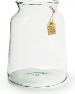 New Jodeco Vase Eddy transparent D 17 H 30 cm Vasen & Krüge|Blumentöpfe & Pflanzgefäße