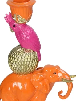 Kandelaar Farbexplosion orange / blau / rosa 12 x 8 x 26 cm Kerzenständer