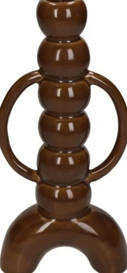 Outlet Kerzenständer Henque braun 10 x 4,5 x 21,5 cm Kerzenständer