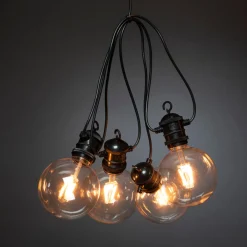 Konstsmide LED Lichterkette schwarz 5 m mit 10 austauschbaren Leuchten Außenlichterketten