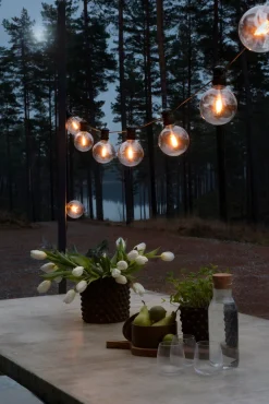 Konstsmide LED Lichterkette schwarz 5 m mit 10 austauschbaren Leuchten Außenlichterketten