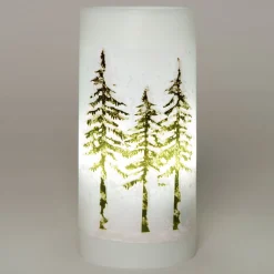 Outlet LED Kerze mit Baum und Stern-Projektion D 7 H 15 cm weiß Led Kerzen