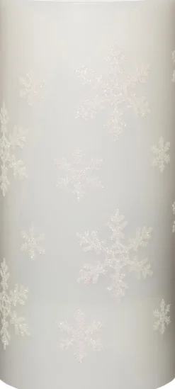 Clearance LED Kerze mit Schneeflocken-Projektion D 7 H 15 cm weiß Led Kerzen