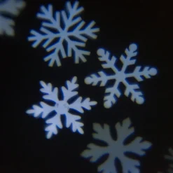 Clearance LED Kerze mit Schneeflocken-Projektion D 7 H 15 cm weiß Led Kerzen