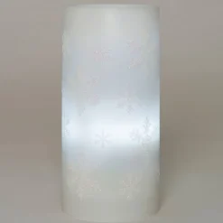 Clearance LED Kerze mit Schneeflocken-Projektion D 7 H 15 cm weiß Led Kerzen