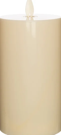New LED Kerze Outdoor mit beweglicher Flamme creme D 8 H 14 cm Led Kerzen