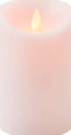 Best LED Kerze Rustic D 7,5 H 12,5 cm rosa Led Kerzen