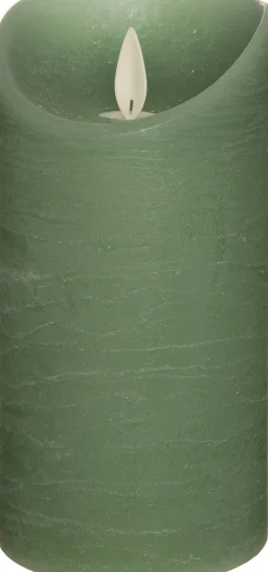 Best LED Kerze Rustic D 7,5 H 15 cm grün Led Kerzen