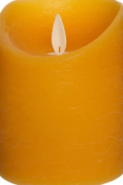 New LED Kerze 'Rustik' mit Timer D 7,5 H 10 cm gelb Led Kerzen