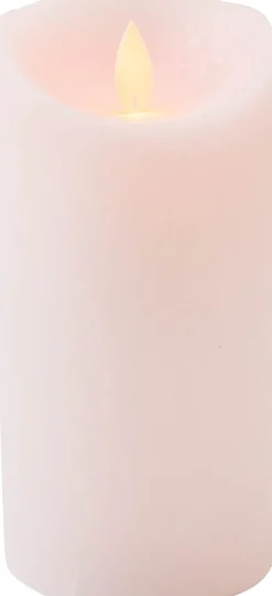 Clearance LED Kerze 'Rustik' mit Timer D 7,5 H 15 cm rosa Led Kerzen