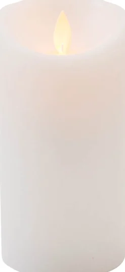 Clearance LED Kerze 'Rustik' mit Timer H 15 cm weiß Led Kerzen