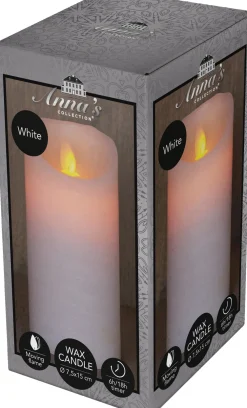 Clearance LED Kerze 'Rustik' mit Timer H 15 cm weiß Led Kerzen