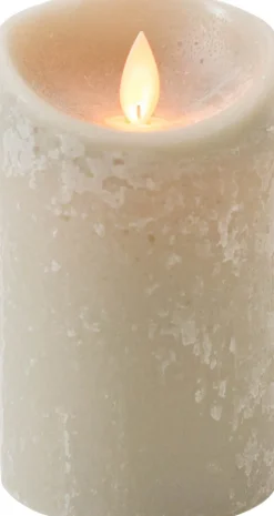 Best LED Kerze 'Rustik' mit Timer D 7,5 H 12,5 cm grau Led Kerzen