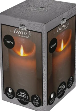 Best LED Kerze 'Rustik' mit Timer D 7,5 H 12,5 cm grau Led Kerzen