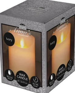 Hot LED Kerze 'Rustik' mit Timer H 10 cm creme Led Kerzen