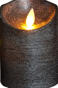 Clearance LED Kerze 'Rustik' mit Timer 10 cm anthrazit Led Kerzen