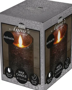 Clearance LED Kerze 'Rustik' mit Timer 10 cm anthrazit Led Kerzen