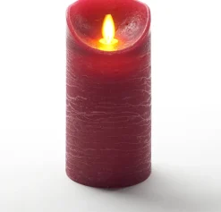 Best LED Kerze 'Rustik' mit Timer D 7,5 H 15 cm bordeaux Led Kerzen