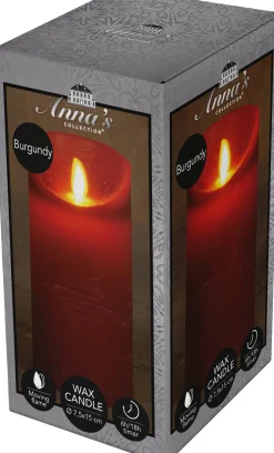 Best LED Kerze 'Rustik' mit Timer D 7,5 H 15 cm bordeaux Led Kerzen