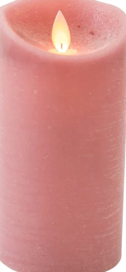 Sale LED Kerze 'Rustik' mit Timer D 7,5 H 15 cm altrosa Led Kerzen